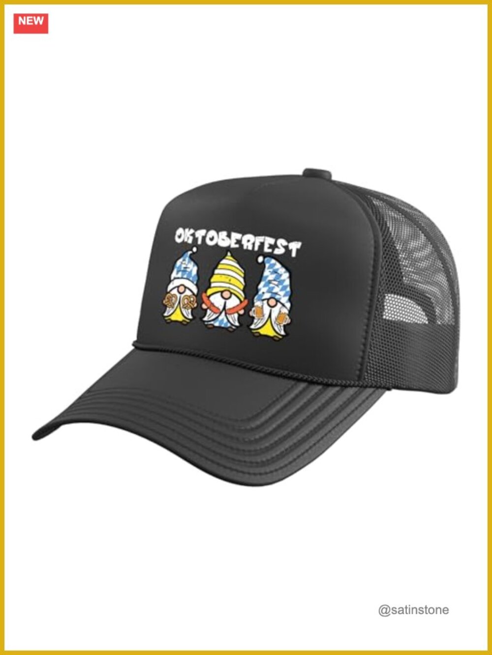 Oktoberfest Gnomes German Bavarian Costume Trucker Hat Adjustable Mesh Back
